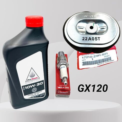 مجموعة Tune Up الأصلية لمحركات GX140 GX160 GX200 مع زيت المحرك الأصلي [08207-10W30] فلتر الهواء الأصلي [17210-Z4M-821] وسدادات الإشعال 98079-55846 [BPR5ES] in Saudi Arabia