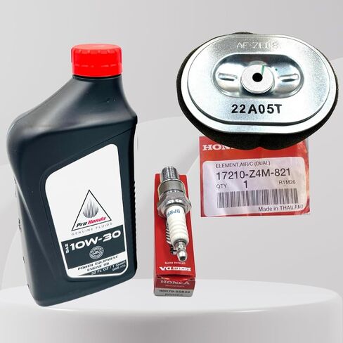 مجموعة Tune Up الأصلية لمحركات GX140 GX160 GX200 مع زيت المحرك الأصلي [08207-10W30] فلتر الهواء الأصلي [17210-Z4M-821] وسدادات الإشعال 98079-55846 [BPR5ES] in Saudi Arabia