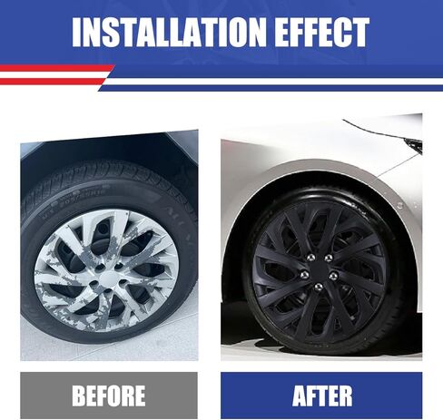 ROXX 4PCS مجموعة 16 بوصة العجلة حافة الغلاف البديل HUBCAPS استبدال تويوتا كورولا 2017-2019 (فقط مناسبة لعجلة الصلب) ، SNAP على CAR TRACK SUV HUB CAP (5111 ، Black Lacquer) in Saudi Arabia
