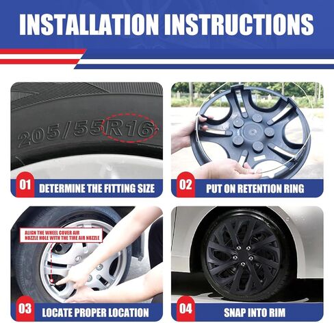ROXX 4PCS مجموعة 16 بوصة العجلة حافة الغلاف البديل HUBCAPS استبدال تويوتا كورولا 2017-2019 (فقط مناسبة لعجلة الصلب) ، SNAP على CAR TRACK SUV HUB CAP (5111 ، Black Lacquer) in Saudi Arabia