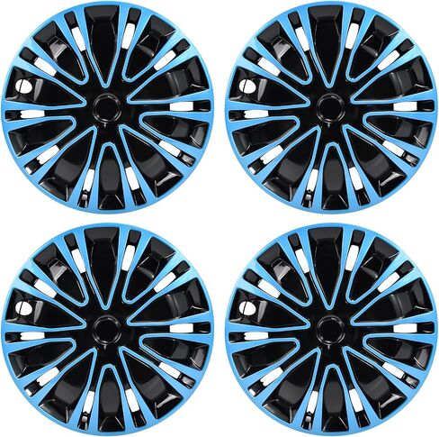 سدايا Autoparts Universal Hub Caps - TT نمط - متوافق مع إطارات وعجلات 14 بوصة شاحنة سيارة ، R14 حافة إطارات مجموعة من 4 (أسود وفضي) in Kuwait