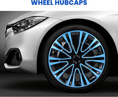 سدايا Autoparts Universal Hub Caps - TT نمط - متوافق مع إطارات وعجلات 14 بوصة شاحنة سيارة ، R14 حافة إطارات مجموعة من 4 (أسود وفضي) in Kuwait