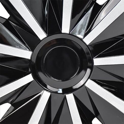 سدايا Autoparts Universal Hub Caps - TT نمط - متوافق مع إطارات وعجلات 14 بوصة شاحنة سيارة ، R14 حافة إطارات مجموعة من 4 (أسود وفضي) in Kuwait