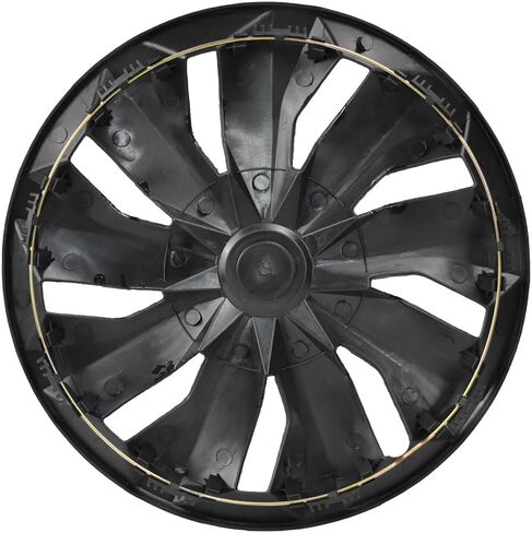 سدايا Autoparts Universal Hub Caps - TT نمط - متوافق مع إطارات وعجلات 14 بوصة شاحنة سيارة ، R14 حافة إطارات مجموعة من 4 (أسود وفضي) in Kuwait