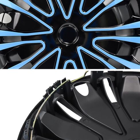 سدايا Autoparts Universal Hub Caps - TT نمط - متوافق مع إطارات وعجلات 14 بوصة شاحنة سيارة ، R14 حافة إطارات مجموعة من 4 (أسود وفضي) in Kuwait