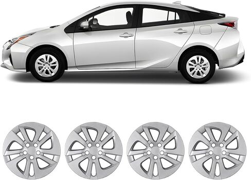 Wolfx 15 بوصة مجموعة Hubcaps مجموعة من 4 عجلة حافة الغطاء لتويوتا بريوس 2016-2022/بريوس برايم 2017-2022/كورولا هايبرد 2020-2024 (فقط مناسبة من ألومنيوم المحور) PP CAP ، in Kuwait