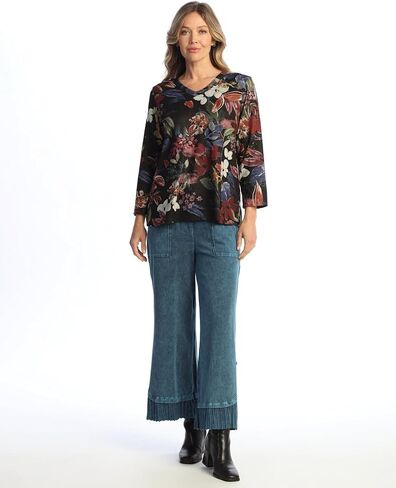 Jess & Jane Novelty Brush V-Neck Top - NB4 in Saudi Arabia
