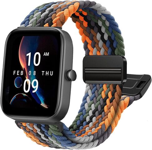 Braided-Bands Compatible With Amazfit Active 2/GTS 4/GTS 3/GTR mini, 20MM Magnetic Stretchy Strap for Amazfit Bip 3 Pro/Bip U Women Men in Kuwait