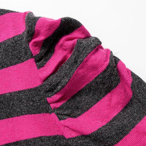 Women's Puff Long Sleeve Striped Sweaters Crewneck Ribbed Knit Pullover Sweater in Saudi Arabia
