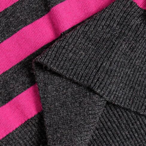 Women's Puff Long Sleeve Striped Sweaters Crewneck Ribbed Knit Pullover Sweater in Saudi Arabia