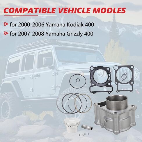 Cylinder Piston Top End Gasket Kit 84.5mm OE 5GH-11310-00-00 Fits for 2000-2006 Yamaha Kodiak 400 2007-2008 Grizzly 400 YFM 400 in Saudi Arabia