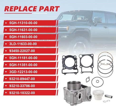 Cylinder Piston Top End Gasket Kit 84.5mm OE 5GH-11310-00-00 Fits for 2000-2006 Yamaha Kodiak 400 2007-2008 Grizzly 400 YFM 400 in Saudi Arabia