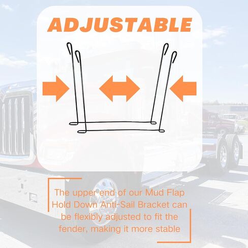 Set of 2 Stainless Steel 24" x 21" Straight Mudflap Hold Down Mud Flap Anti-Sail Bracket in Saudi Arabia