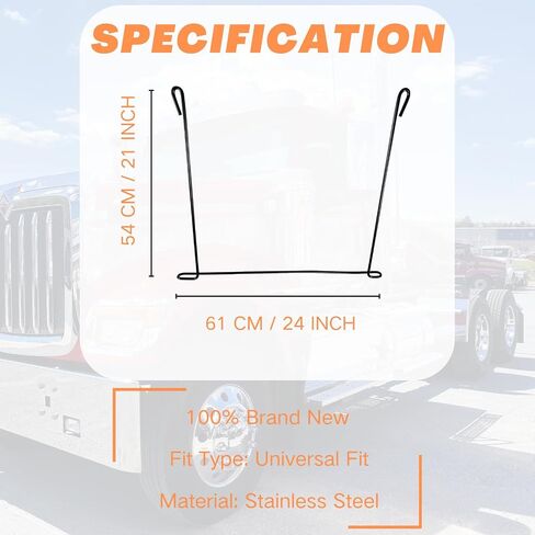 Set of 2 Stainless Steel 24" x 21" Straight Mudflap Hold Down Mud Flap Anti-Sail Bracket in Saudi Arabia