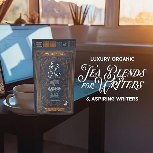 Writer's Tea Save & Close - Nighttime Tea - Chamomile, Lavender, Peppermint, Licorice Root, and Blackberry Leaves Tea Blend - Caffeine Free - 20 Woven Sachets in Saudi Arabia