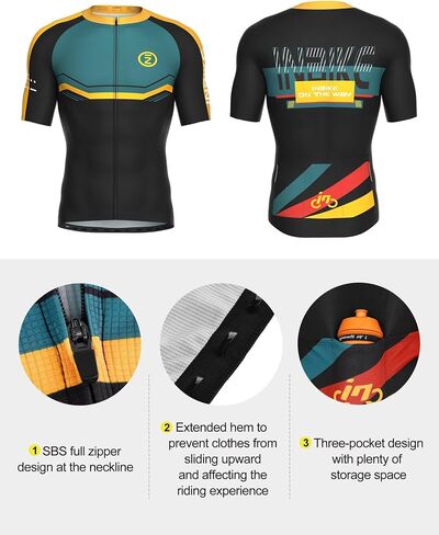 INBIKE Men's Cycling Clothing Set, Short Sleeve Cycling Jersey with 3 Rear Pockets, Cycling Bib Pants 3D Padded Breathable in Saudi Arabia