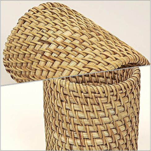 Handmade Rattan Pencil Holder, Pen Holder, Wicker Makeup Brush Holder, Makeup Holder, Pencil Cup, Desk Cup Holder, Toothbrush Cup for Small Items, Office & Home Desktop Organizer in Kuwait