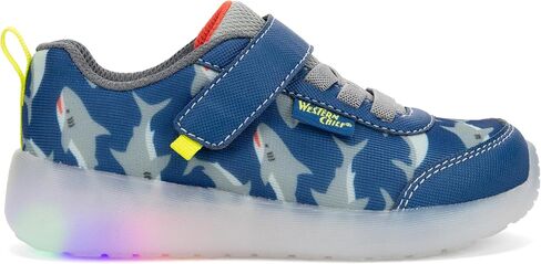 Western Chief Kids Lighted Flash Feet Sneakers-أحذية شبكية قابلة للتنفس مع الأضواء الوامضة ، حزام قابل للتعديل ، ونعل خارجي مقاوم للانزلاق للفتيان والبنات النشطين in Saudi Arabia