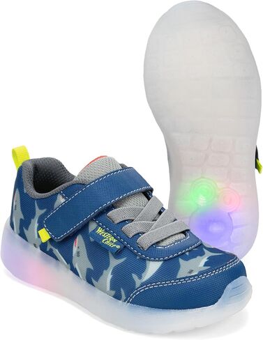 Western Chief Kids Lighted Flash Feet Sneakers-أحذية شبكية قابلة للتنفس مع الأضواء الوامضة ، حزام قابل للتعديل ، ونعل خارجي مقاوم للانزلاق للفتيان والبنات النشطين in Saudi Arabia