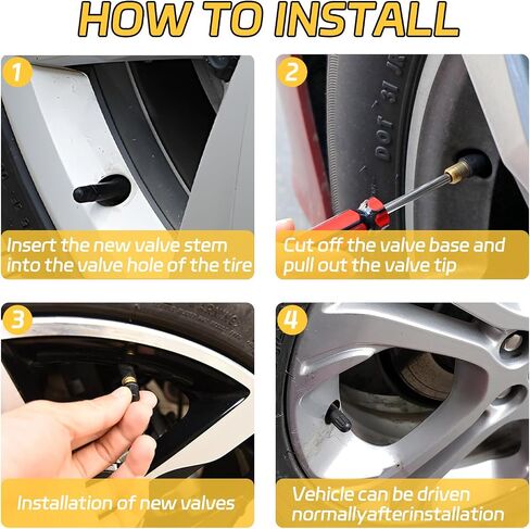5PCS TPMS 20008 Tire Valve Stem, Rubber Snap-in Tubeless Tire Pressure Sensor Valve Stem ​Replacement Fits 0.453" Rim Holes, Compatible with Enclave Escalade Avalanche Sierra in Saudi Arabia