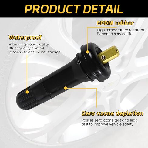 5PCS TPMS 20008 Tire Valve Stem, Rubber Snap-in Tubeless Tire Pressure Sensor Valve Stem ​Replacement Fits 0.453" Rim Holes, Compatible with Enclave Escalade Avalanche Sierra in Saudi Arabia