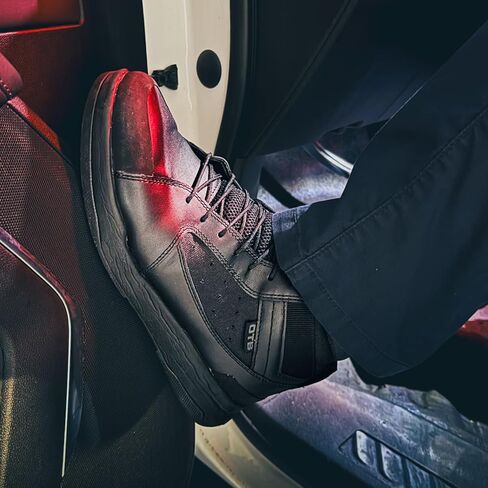 أحذية OTB T-Kool Mid Tactical Boots للرجال والنساء-أحذية قتالية خفيفة الوزن وذات تريرة مع نعل مقاومة للانزلاق ، حذاء الرجال المنخفض ، الأسود ، الجلود الأسود in Kuwait