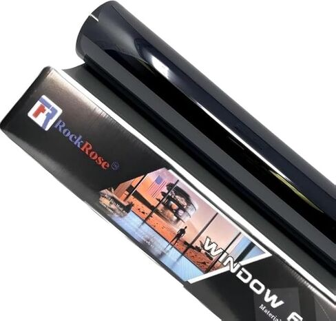 RockRose Charcoal 2PLY Premium Carbon 5% VLT Car Tint 24 بوصة × 100 قدم صبغة نافذة احترافية للحرارة والأشعة فوق البنفسجية وIRR للسيارات أو بناء فيلم لاصق سهل الانكماش، صديق للراسمة in Kuwait