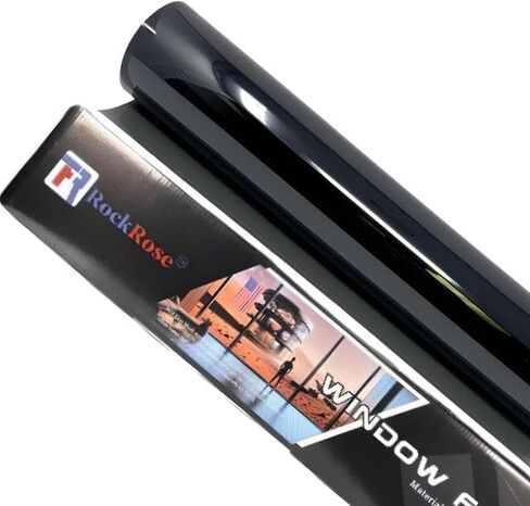 RockRose Charcoal 2PLY Premium Carbon 5% VLT Car Tint 24 بوصة × 100 قدم صبغة نافذة احترافية للحرارة والأشعة فوق البنفسجية وIRR للسيارات أو بناء فيلم لاصق سهل الانكماش، صديق للراسمة in Kuwait