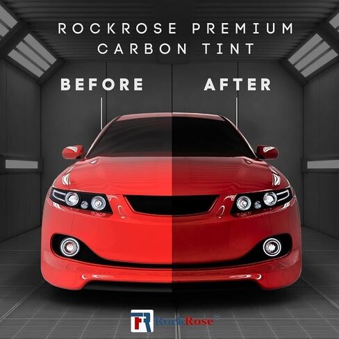 RockRose Charcoal 2PLY Premium Carbon 5% VLT Car Tint 24 بوصة × 100 قدم صبغة نافذة احترافية للحرارة والأشعة فوق البنفسجية وIRR للسيارات أو بناء فيلم لاصق سهل الانكماش، صديق للراسمة in Kuwait