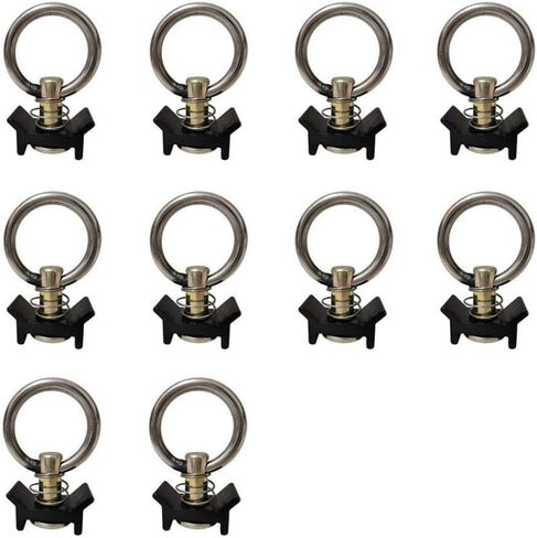 10x L Track Track Single Stud مع مرساة حلقة مستديرة لأسفل لمكافحة شحنات الألومنيوم دراجة نارية (10pcs أسود) in Saudi Arabia