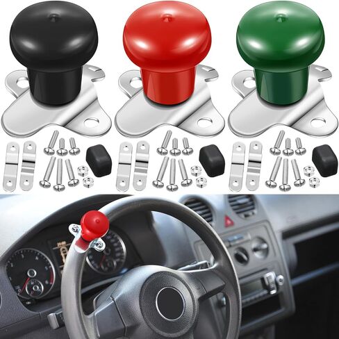 Tallew 3 Pcs Steering Wheel Spinner Knob Handle Suicide Handle Heavy Equipment Universal Spinner Knob for Tractor and More Trucks Boats Vehicles Car SUV in Saudi Arabia