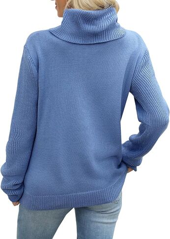 MixShe Womens Sweaters 2025 Turtleneck Cable Knit Pullover Sweater S-XL in Saudi Arabia