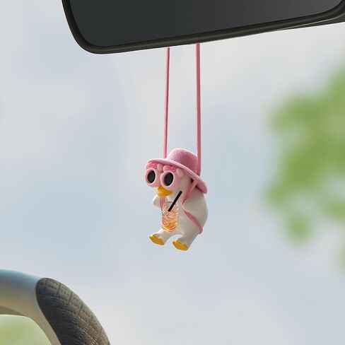 Car Mirror Hanging Accessories Swinging Dog Ornament – Funny Hanging Dog with Sunglasses & Scarf, Cool Rearview Mirror Decor for Cars, Cute Auto Accessories in Saudi Arabia