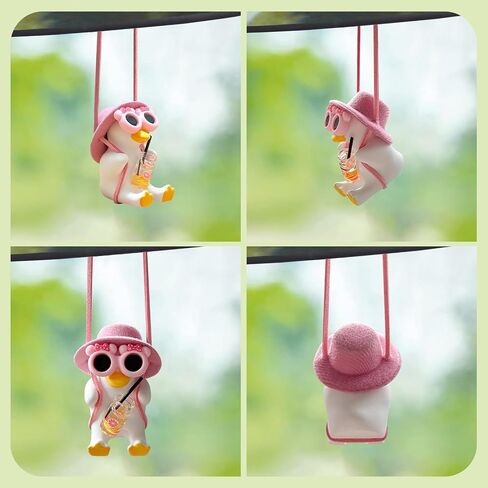 Car Mirror Hanging Accessories Swinging Dog Ornament – Funny Hanging Dog with Sunglasses & Scarf, Cool Rearview Mirror Decor for Cars, Cute Auto Accessories in Saudi Arabia