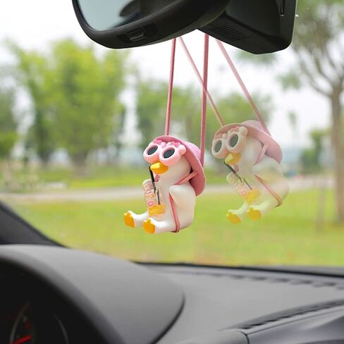 Car Mirror Hanging Accessories Swinging Dog Ornament – Funny Hanging Dog with Sunglasses & Scarf, Cool Rearview Mirror Decor for Cars, Cute Auto Accessories in Saudi Arabia
