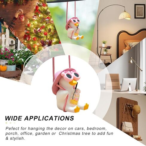 Car Mirror Hanging Accessories Swinging Dog Ornament – Funny Hanging Dog with Sunglasses & Scarf, Cool Rearview Mirror Decor for Cars, Cute Auto Accessories in Saudi Arabia