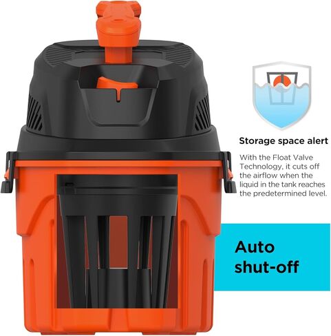 بلاك اند ديكر مكنسة كهربائية للمتجر الرطب/الجاف، سعة 3 جالون 4.0 ذروة حصان، مكنسة كهربائية محمولة مع ملحقات، مكنسة كهربائية للمنزل والحيوانات الأليفة والسيارة (BDXV18910P-3) in Kuwait
