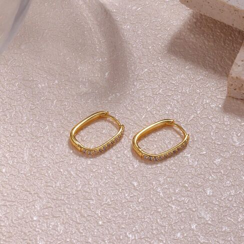 925 sterling الفضة الفضية hypoallergenic Zirconia Zirconia أقراط - عصرية هندسية التصميم المستطيل للنساء والرجال in Kuwait