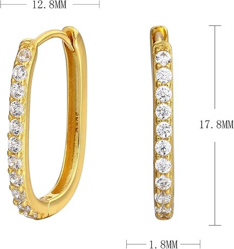 925 sterling الفضة الفضية hypoallergenic Zirconia Zirconia أقراط - عصرية هندسية التصميم المستطيل للنساء والرجال in Kuwait