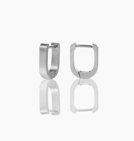 أقراط Hypoallergenic | Titanium mini TrendSetter Hoops | التيتانيوم الفضة أقراط الأقطاب | الأطواق الفضية للنساء ، الأذنين الحساسة ، مجموعة حرك المرأة العصرية in Kuwait
