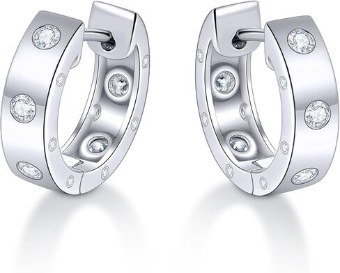 D Color VVS1 Clarity Moissanite Hoop Earrings for Women 14K Gold Plated 925 Sterling Silver Hoops Earring Hypoallergenic Small Moissanite Earrings Birthday Gift for Her in Saudi Arabia