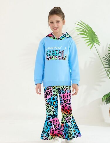 أطفال ملابس الأطفال طفل ملابس طباعة رسومات طباعة أعلى + طباعة الفهد طباعة سروال الساق 2 مساءً مجموعة الملابس الشتوية/الشتاء in Kuwait