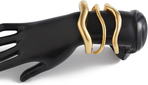 أساور الإسورة الذهبية للنساء العصرية العصرية المفصلية غير النظامية سوار على نطاق واسع المجوهرات الحد الأدنى in Kuwait