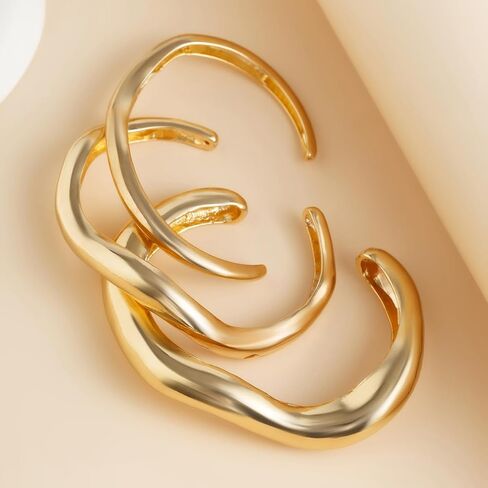 أساور الإسورة الذهبية للنساء العصرية العصرية المفصلية غير النظامية سوار على نطاق واسع المجوهرات الحد الأدنى in Kuwait