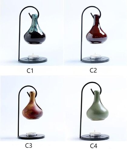 Tear Drop Essential Oil Burner Wax Melt Burners, Aromatherapy Aroma Burner Ceramic Oil Diffuser Candle Tealight Holder Home Bedroom Decor-C1 in Kuwait