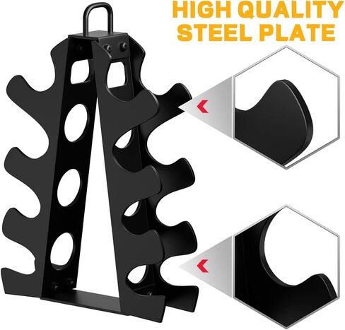 Weight Rack for Dumbbells, 5 Tiers Compact A-Frame Home Gym Organizer, Dumbbell Rack Stand Only, Alloy Steel Dumbbell Rack with Handle for Home Gym and Workout (Dumbbells Not Include) in Kuwait