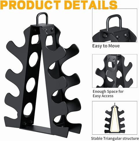 Weight Rack for Dumbbells, 5 Tiers Compact A-Frame Home Gym Organizer, Dumbbell Rack Stand Only, Alloy Steel Dumbbell Rack with Handle for Home Gym and Workout (Dumbbells Not Include) in Kuwait