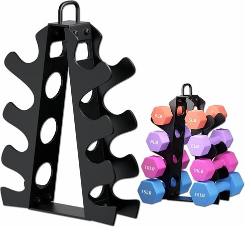 Weight Rack for Dumbbells, 5 Tiers Compact A-Frame Home Gym Organizer, Dumbbell Rack Stand Only, Alloy Steel Dumbbell Rack with Handle for Home Gym and Workout (Dumbbells Not Include) in Kuwait