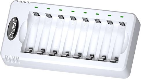 8 Bay Smart Battery Charger with AA & AAA Rechargeable Batteries,8 Pcs AA 2800mAh & 8 Pcs AAA 1100mAh High Capacity NiMH Battery in Saudi Arabia