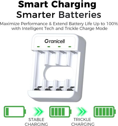 8 Bay Smart Battery Charger with AA & AAA Rechargeable Batteries,8 Pcs AA 2800mAh & 8 Pcs AAA 1100mAh High Capacity NiMH Battery in Saudi Arabia